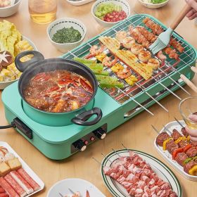 Electric Hot Pot with Grill,1600W 3-in-1 Smokeless Raclette Table Grill for Kitchen, Barbecue Shabu Hot Pot with Non-Stick Cooking Removable Plat Electric Hot Pot with Grill,1600W 3-in-1 Smokeless Raclette Table Grill for Kitchen, Barbecue Shabu Hot Pot with Non-Stick Cooking Removable Plat